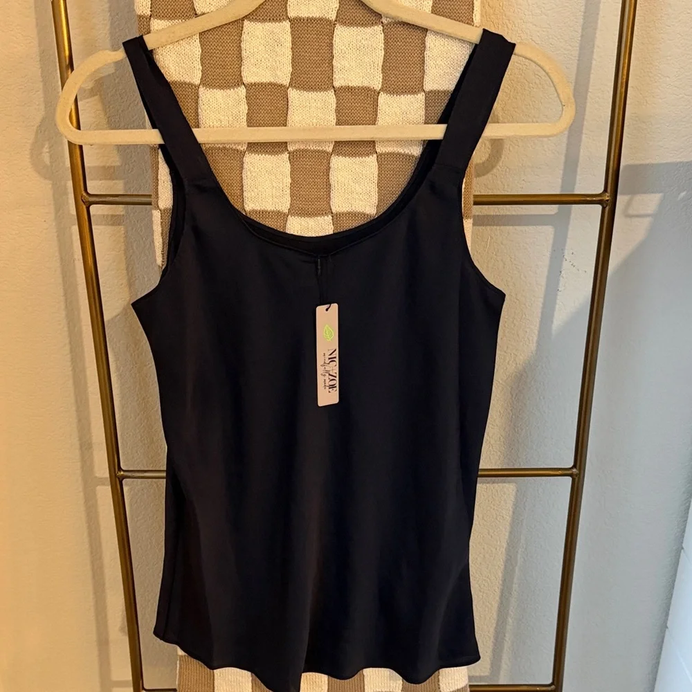 NWT NIC‎ + ZOE TANK BLOUSE SMALL DARK INDIGO